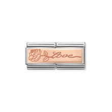 Load image into Gallery viewer, COMPOSABLE CLASSIC DOUBLE LINK 430710/14 LOVE WITH FLOWER IN 9K ROSE GOLD
