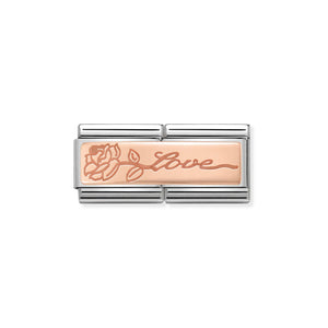 COMPOSABLE CLASSIC DOUBLE LINK 430710/14 LOVE WITH FLOWER IN 9K ROSE GOLD