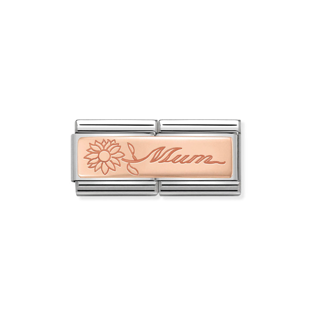 COMPOSABLE CLASSIC DOUBLE LINK 430710/18 MUM WITH FLOWER IN 9K ROSE GOLD