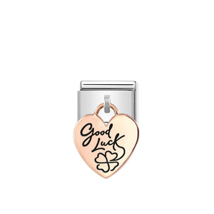 COMPOSABLE CLASSIC LINK 431803/07 GOOD LUCK CHARM IN 9K ROSE GOLD
