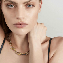 Load image into Gallery viewer, DRUSILLA BLUE NECKLACE 028712/004 GOLD CHAIN WITH CZ
