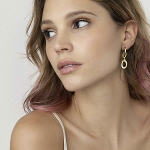 AFFINITY EARRINGS 028608/012 GOLD PVD LINKS & CZ