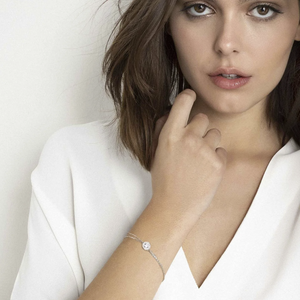 AUREA BRACELET 145702/011 SILVER, BLACK & WHITE CZ
