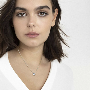 AUREA NECKLACE 145703/011 SILVER, BLACK & WHITE CZ