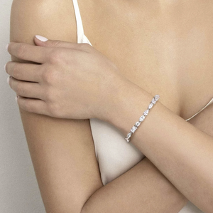 COLOUR WAVE BRACELET 149801/008 SILVER WHITE CZ