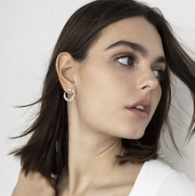 Load image into Gallery viewer, COLOUR WAVE EARRINGS 149803/008 SILVER &amp; WHITE CIRCLE CZ
