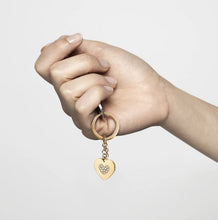 Load image into Gallery viewer, KEYRING 131703/005 HEART ROSE GOLD &amp; CRYSTALS
