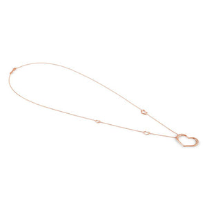 UNICA LARGE PENDANT NECKLACE 146406/002 ROSE GOLD HEART & CZ